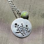 Silver Pendant With Glass Bead